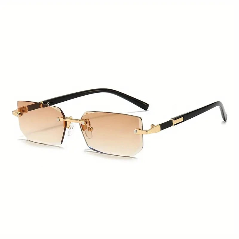 Rimless Rectangle UV400 Fashion Sunglasses for Men & Women