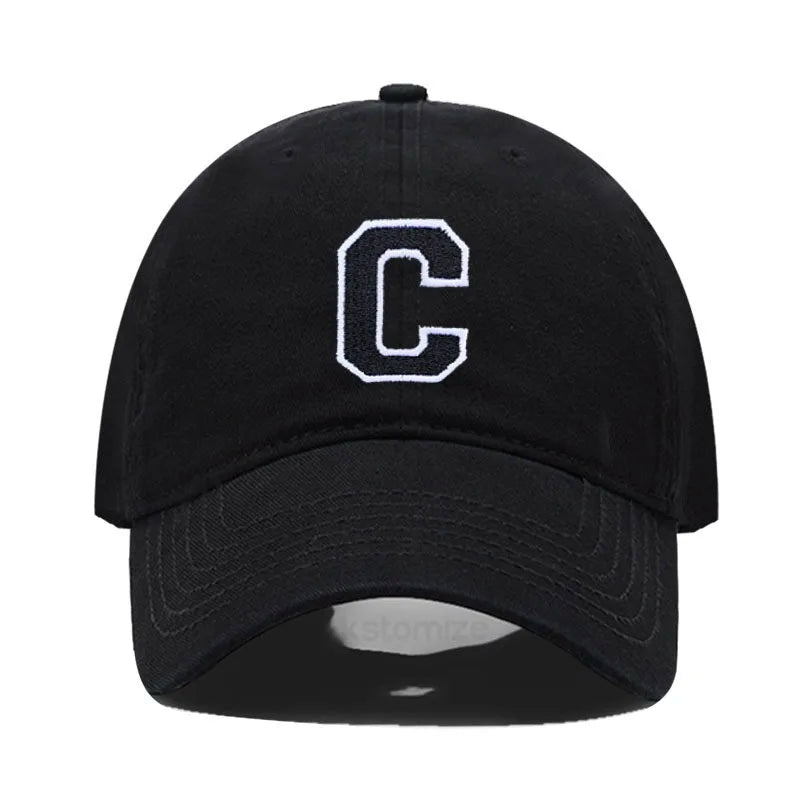 Initial Letter Embroidery Baseball Cap for Casual Sport Style