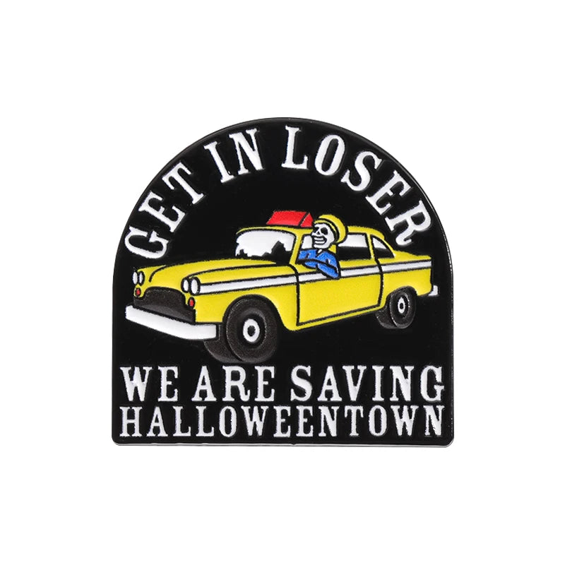 Halloween Horror Movie Collection Enamel Pin Thrilling Mask Film Figure Brooches Lapel Badge Punk Jewelry Gifts For Kids Friends