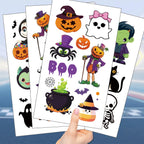 10 Sheets Halloween Pumpkins Tattoo Sticker Temporary Fake Tattoo Arm Hands Body Waterdichte Tatouages Pour Kids Toy Gift
