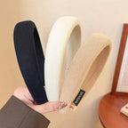 Solid Color Sponge Wide Headband for Women