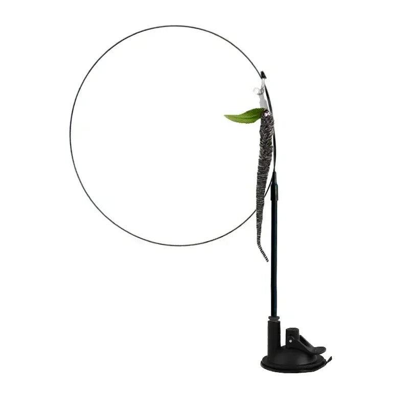 Peacock Bird Cat Teaser Wand for Interactive Hunting and Play