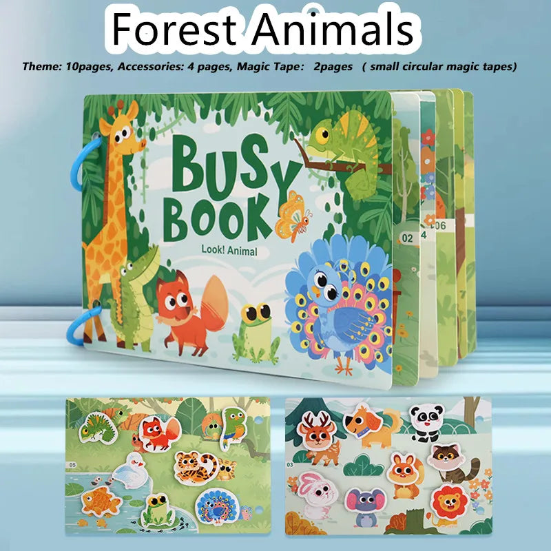 Montessori Busy Book for Kids Interactive Learning Activity Book