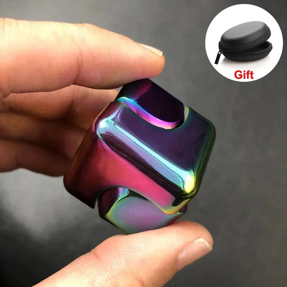 Alloy Cube Spinner Stress Relief Toy – Portable Desk Focus Gadget