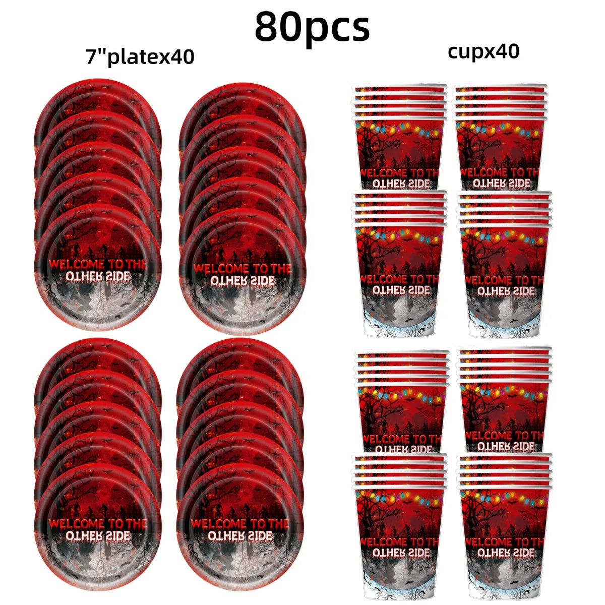 Horror Movie Stranger Theme Birthday Party Decoration Tableware Tablecloth Cup Plate Napkin Baby Shower Party Favors Supplies