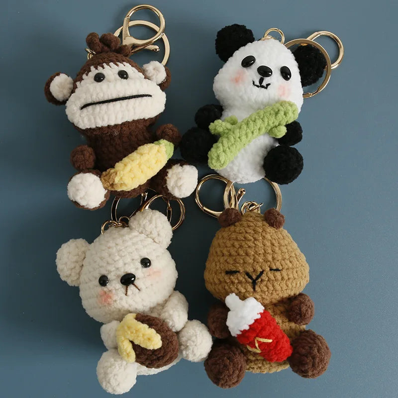 Funny Sheep Crochet Keychain Cute Animal Bag Charm