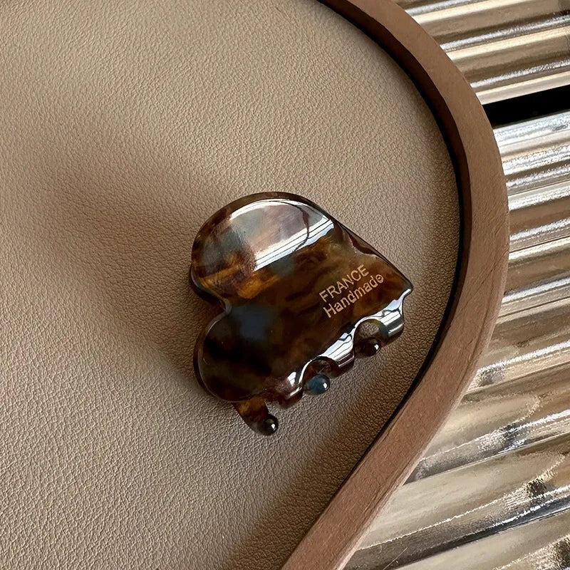 Mini Heart Acetate Hair Claw Clip for Women & Girls