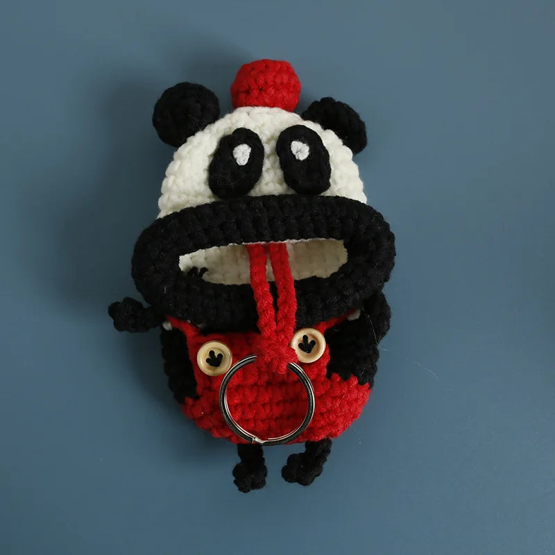 Funny Fruit Sausage Mouth Crochet Keychain Key Holder