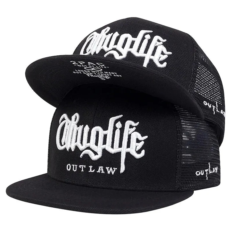 Thug Life Embroidery Snapback Baseball Cap for Streetwear Style