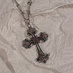 Y2K Sweet Cool Girl Personalized Creative Cross Love Pendant Necklace, Suitable for Daily Wearing