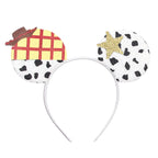 2026 Festival Party Cosplay Mouse Ears Headband 3.3" Ears Glitter Hairband For Boys Girls DIY Cartoon Hair Accessories