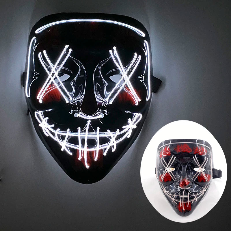 Multi Style Glowing LED Purge Mask Professional Wireless Luminous Party Mask Flashing Decorative Headgear Masker For Halloween