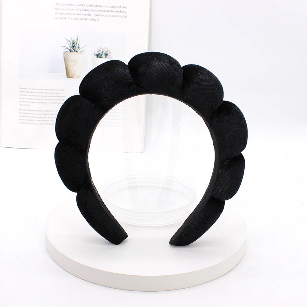 Velvet Sponge Spa Headband for Face Washing & Skincare