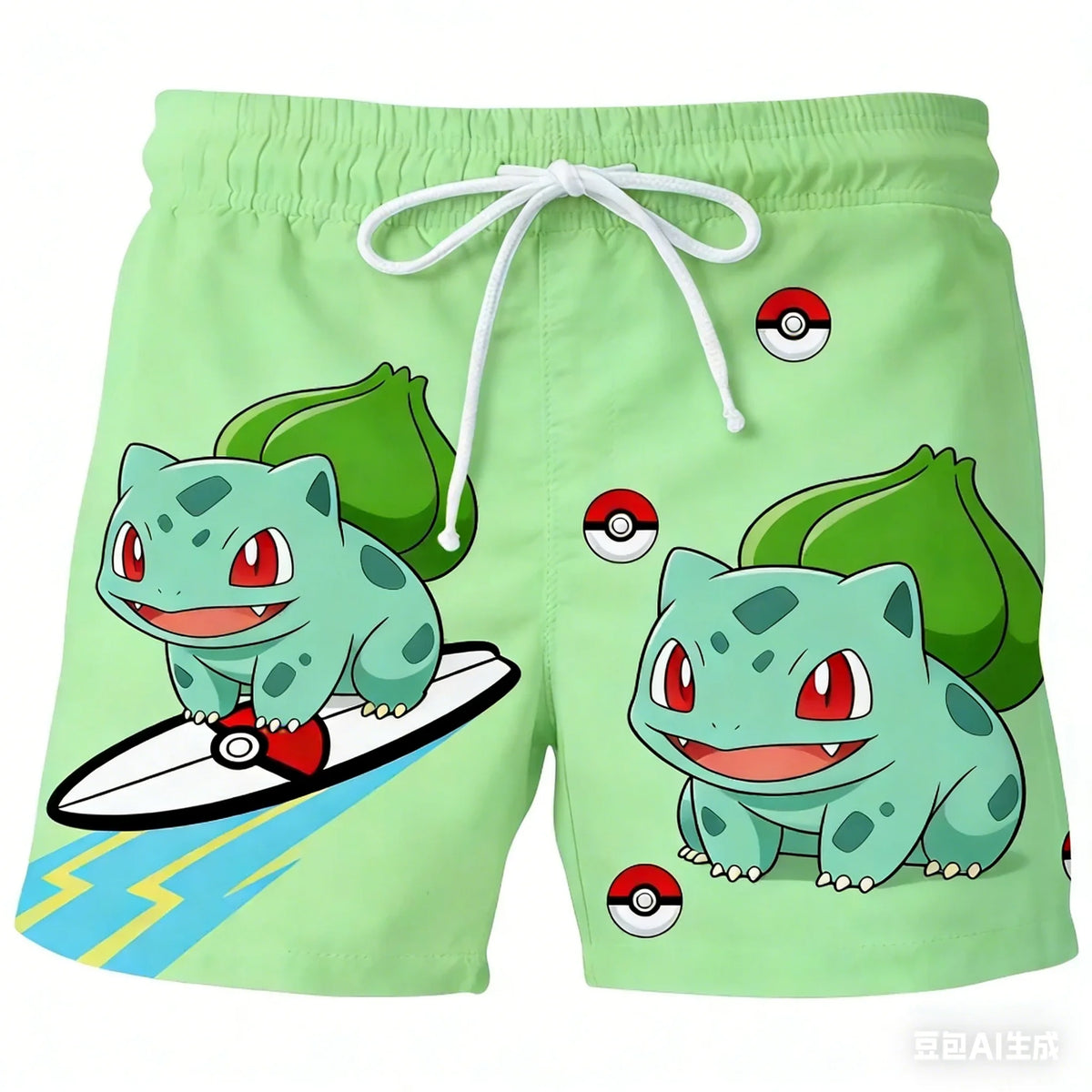Pokemon Anime Beach Shorts for Men – 3D Printed Summer Trunks