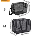 Portable Mesh Shower Storage Bag Large Capacity Travel Toiletry Organizer