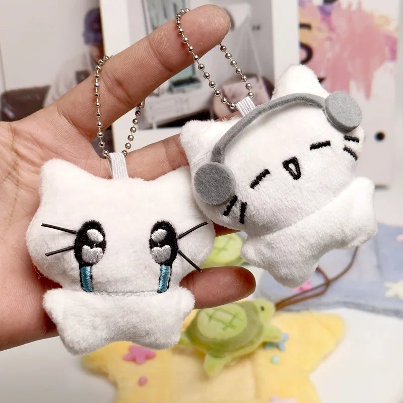 Cute Kitten Plush Keychain Cartoon Bag Charm for Girls and Kids