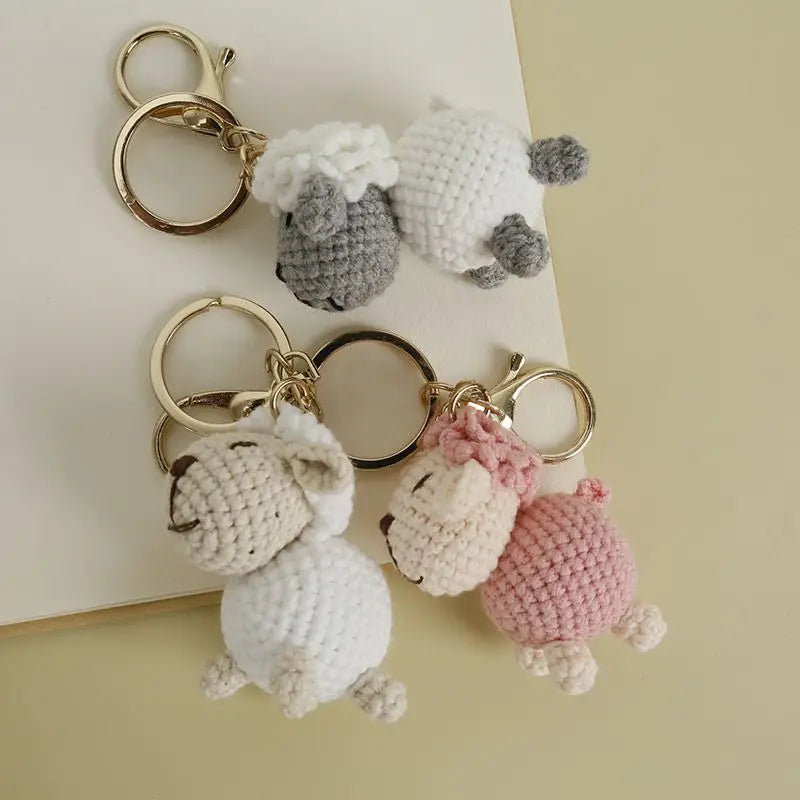 Funny Zebra Crochet Keychain Sheep Animal Bag Charm