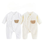 Somenie Infant Knitting Jumpsuit 100% Cotton Long Sleeve Romper One Piece Outfit for Boys & Girls Newborn Baby 4 Seasons Wear