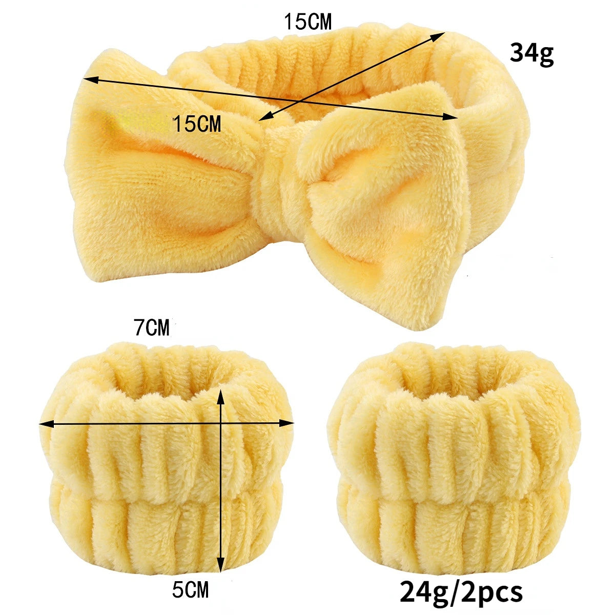 Coral Fleece Face Wash Headband & Absorbent Wristband Set
