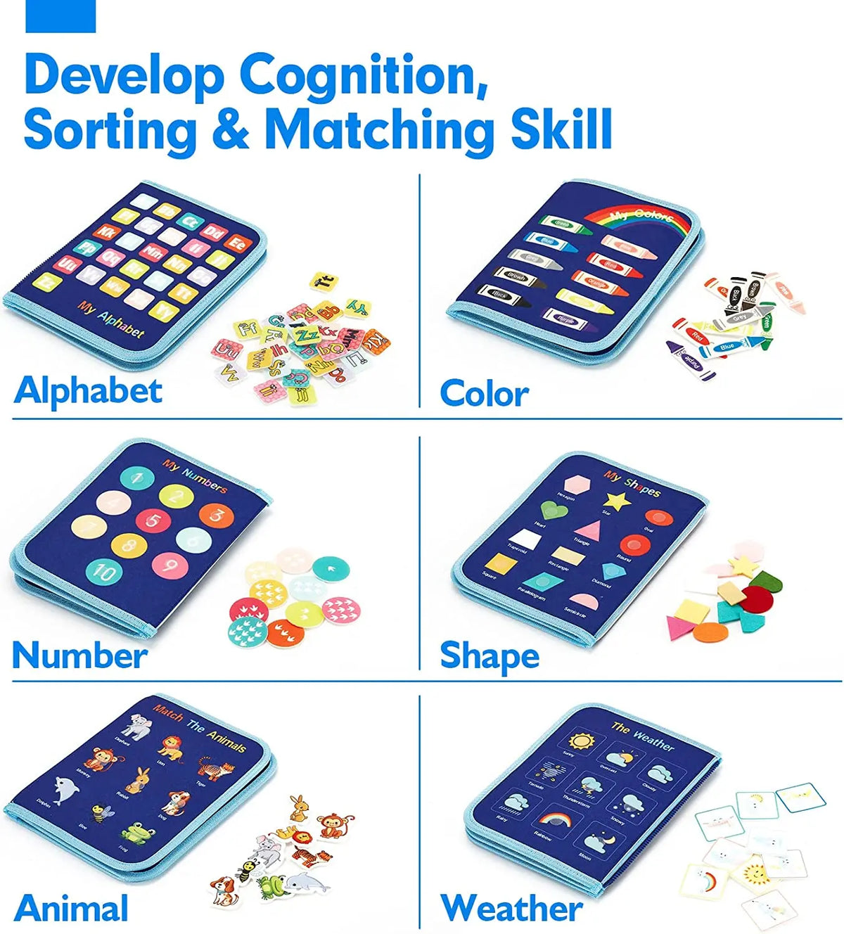 Montessori Toddler Busy Board Activity Book for Fine Motor Skills Learning