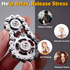 Metal Gear Bike Chain Fidget Spinner Flywheel Stress Relief Toy