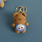 Cute Bear Couple Crochet Keychain Matching Animal Charm