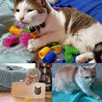 4pcs Kitten Cat Toys Wide Durable Heavy Gauge Cat Spring Toy Colorful Springs Cat Pet Toy Coil Spiral Springs Pet Intera