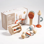 Baby Wooden Hand Bell Rattle Montessori Sensory Grasp & Teething Toy