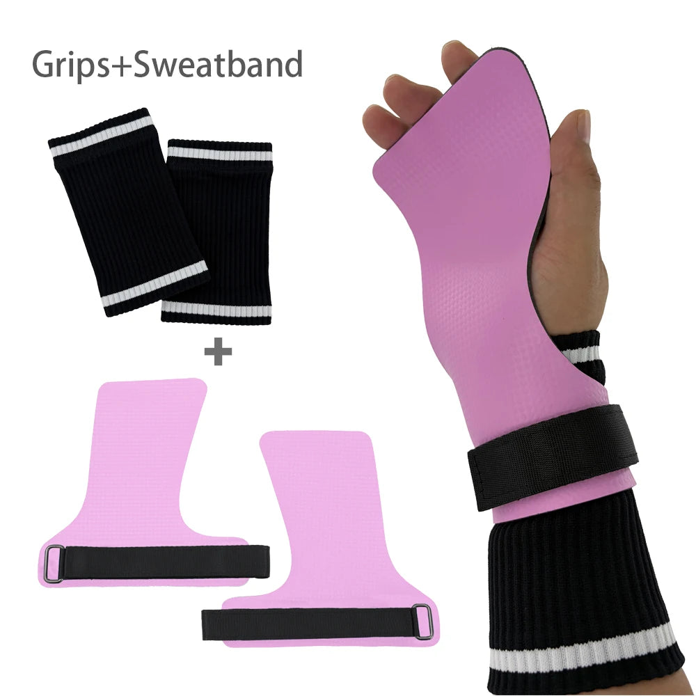 A Pair of Carbon No Finger Hole Hand Grips for Crossfit Pull Ups Cross Training Kettlebell Gymnastics Workout Palm Protector