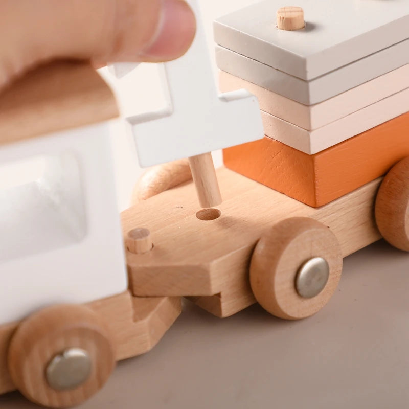 Wooden Montessori Train Learning Toy for Toddlers and Preschool Kids