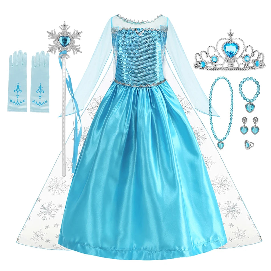 Girl Vestidos Costume Kid Dress Halloween Cosplay Children Birthday Carnival Party Dress Up 2-10 Year