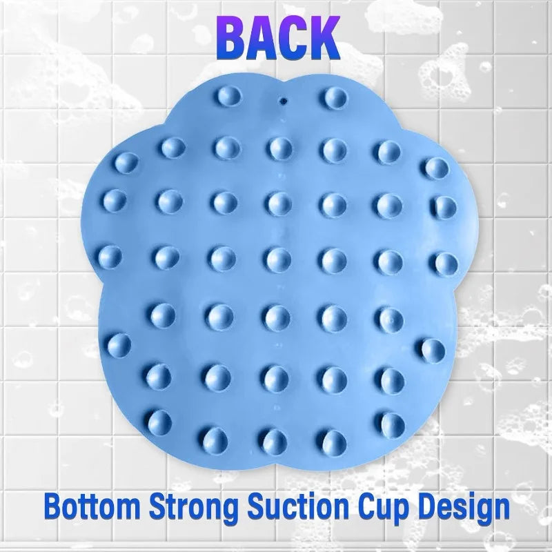 New Bathroom Use Silicone Non-slip Foot Basin Cleaning Pad, with Suction Cup for Exfoliation Shower Head Massage Bath Brush