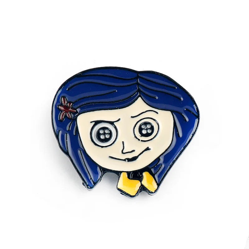 Horror Animated Films Doll Enamel Pins Cartoon Character Role Brooch Lapel Badge Punk Halloween Jewelry Gift for Friend