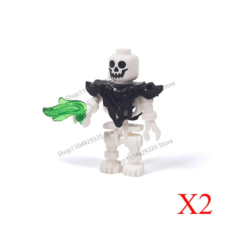Halloween Scene Building Blocks Skeletons Ghosts Army King Assembled Charactesrs Figures DIY Accessories Bricks Toys Kids Gifts