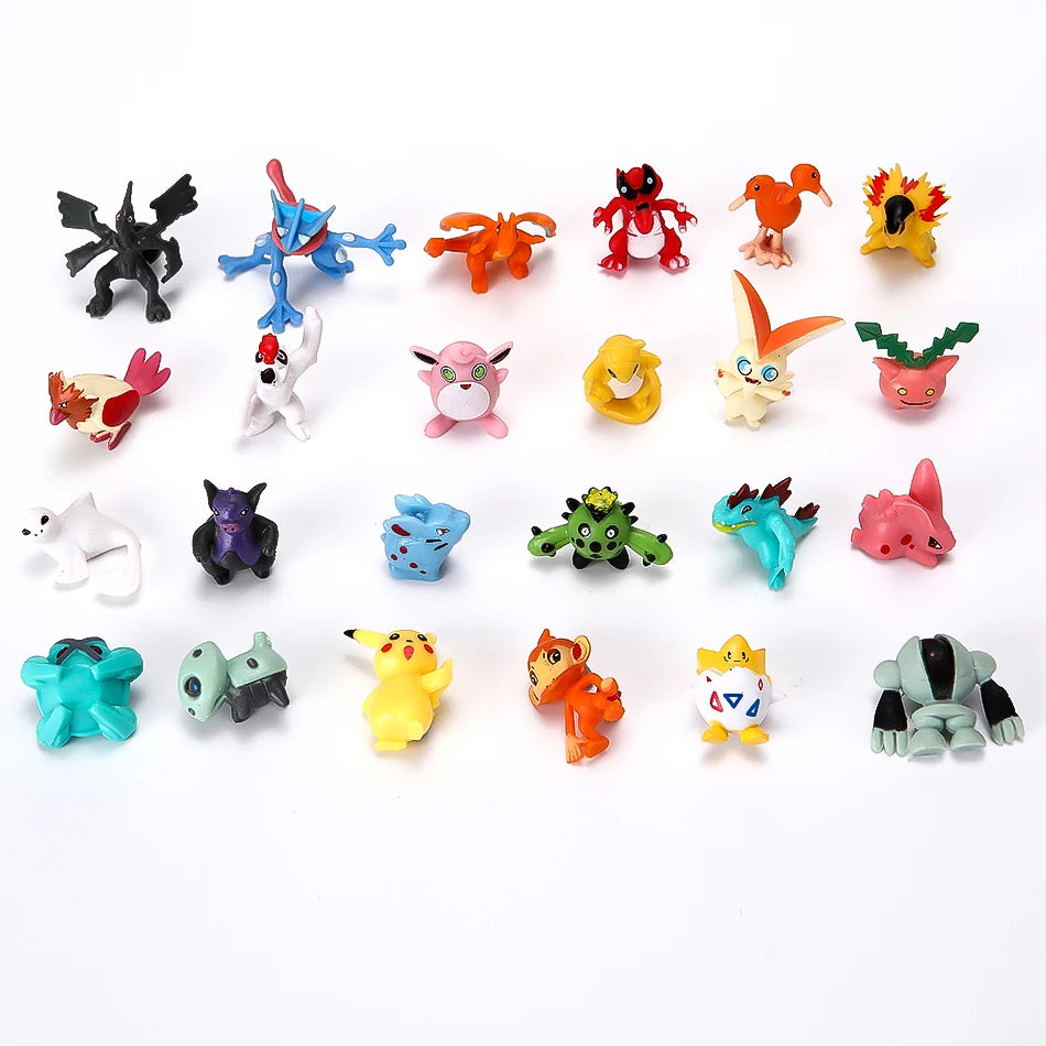 144 Pcs/Lot Mini Pokemon Figure Pikachu Kids Model Toys 2-3cm Kawaii Figurine PVC Dolls 6*24pcs Toys Wholesale