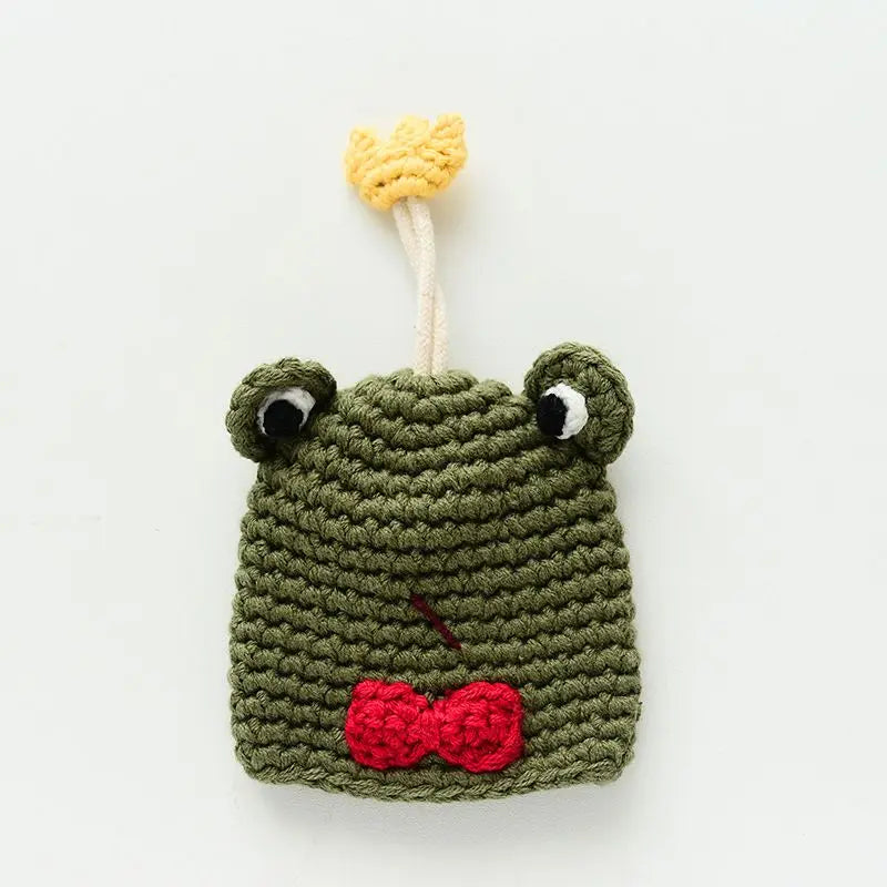 Cartoon Dog Key Case Handwoven Key Organizer Pouch
