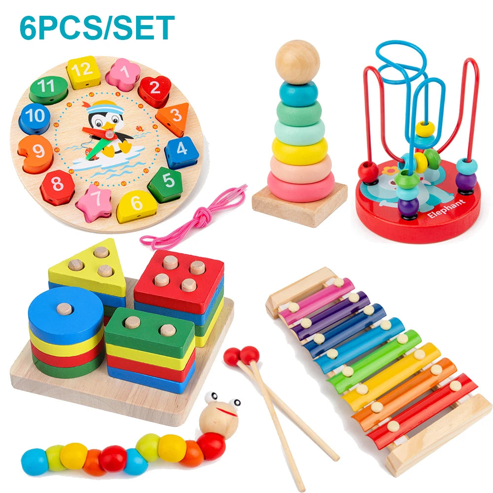 Montessori 3D Wooden Puzzle Educational Learning Toy for Kids