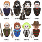 WM6075 WM6101 WM6102 Horror Movie Action Figure Building Blocks Halloween Series Character Accessories Model Brick Toys For Kids