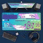 Cartoon Mouse Pad Pink CSGO Print Stream Gamer Mousepad 400x900mm Antislip Keyboard Mouse Mats Rubber Deskmat Gaming Accessories