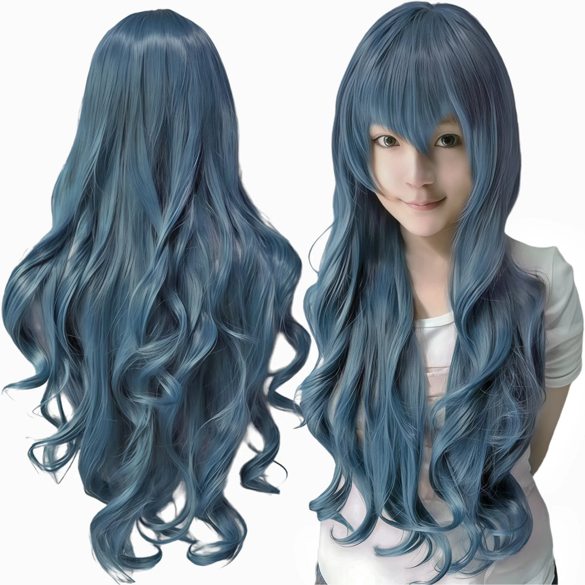 Synthetic Hair Pure White Lolita Long Cosplay Wig Curly Griffith Anime Wigs Halloween Inuyasha Costume Wig for Girl