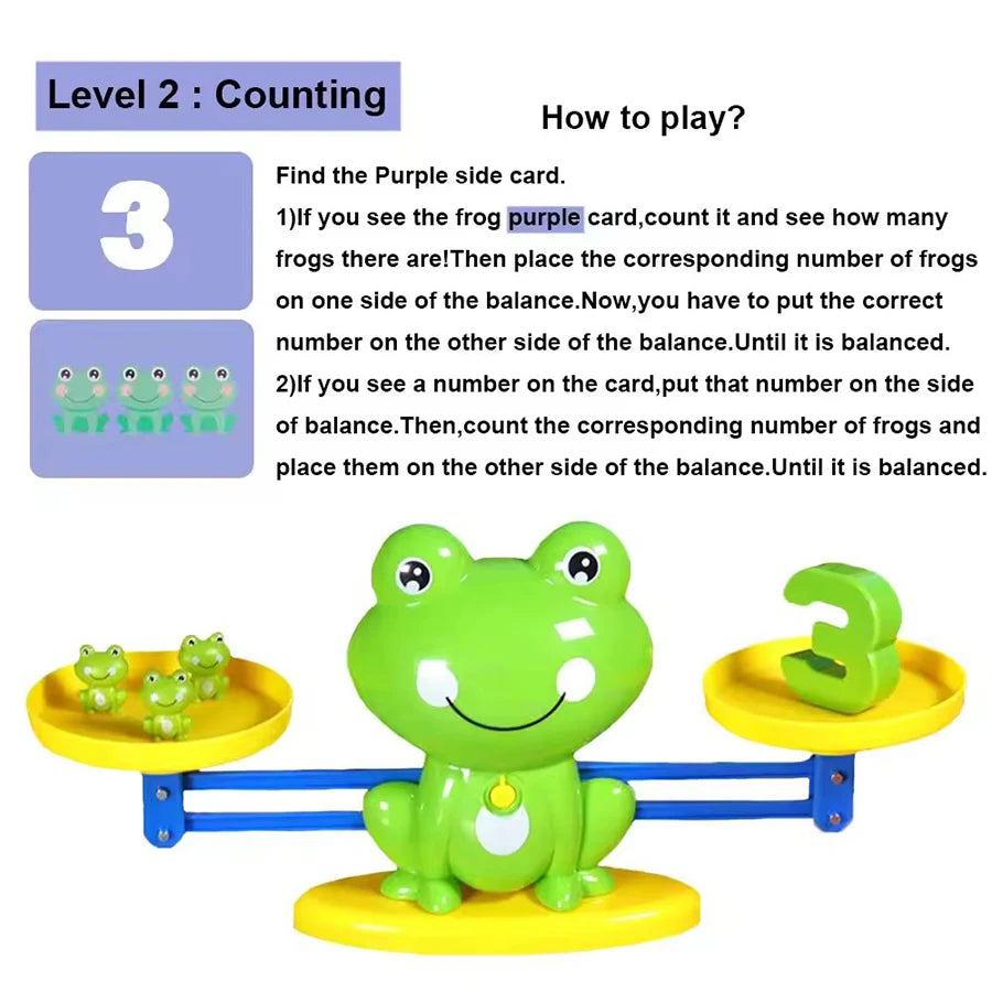 Frog Balance Math Toy Montessori Learning Game for Kids