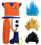 Halloween Costumes  Adult  Z Clothes Party Suit Goku Cosplay Costumes Top/Pant/Belt/Tail/wrister/Wig