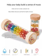 Montessori Wooden Rain Stick Baby Sensory Music Toy