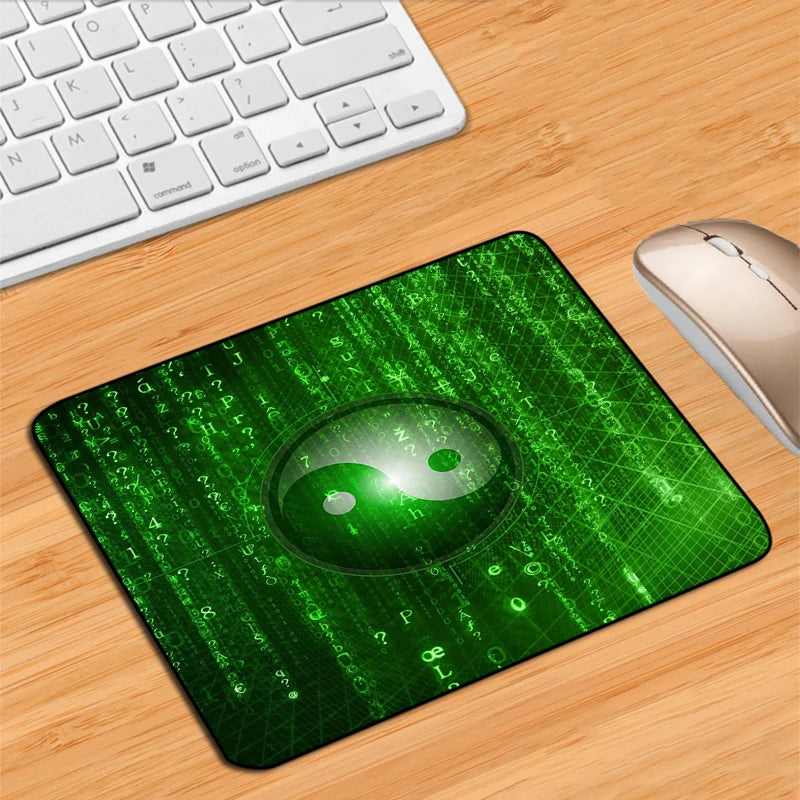 Mause Pad Gamer Rug Matrix Binary Code Mouse Pads Deskmat Desktop Table Mat Pc Gaming Computer Desk Protector Kawaii Accessories