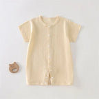 Baby Short Sleeved Jumpsuit Summer Newborn Breathable Mesh Air Conditioning Suit Boys Girls Infant Thin Sleepwear Crawling Suits