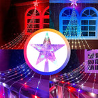 1PC Five-pointed Star Waterfall Lights USB/Solar Powered  Christmas String Lights for Christmas Party Halloween Home Decor