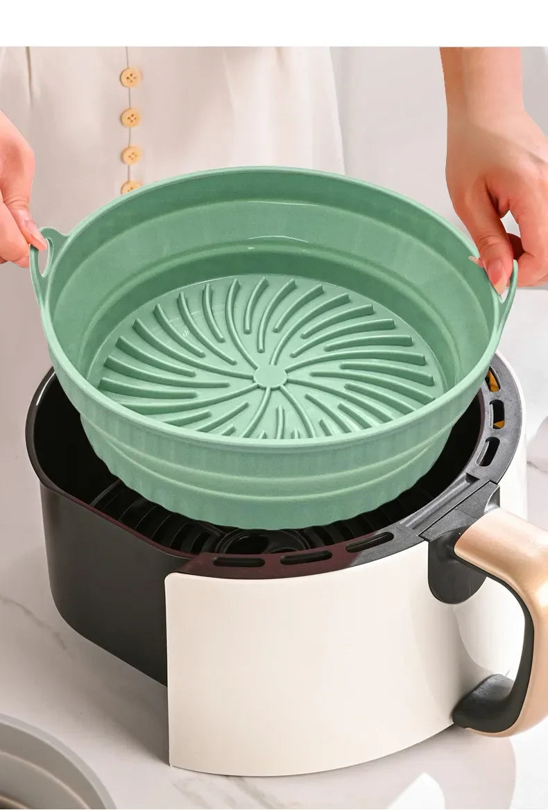 Foldable Air Fryer Silicone Liner Reusable Air Fryer Silicone Baking Tray Food Grade Silicone Air Fryer Mat