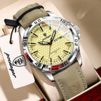 POEDAGAR Original Business Man Wristwatch Waterproof Luminous Date Week Casual Watch For Men Quartz Leather Luxury Fashion Men's Watches Reloj