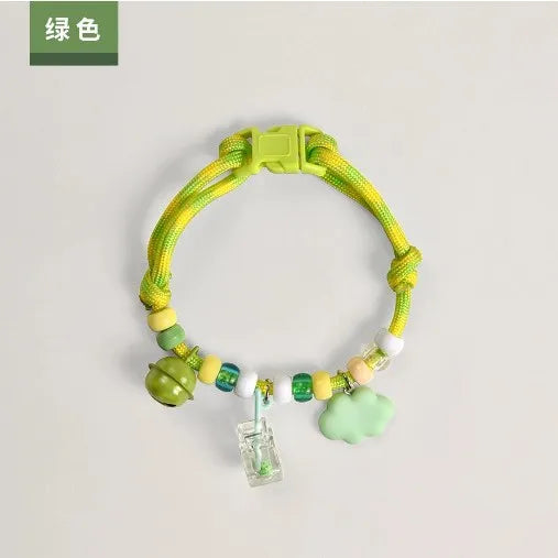 Pet Beaded Necklace Accessories, Skin-friendly Rope Neck Collar, Dog and Cat Bell Collar To Prevent Getting Lost
