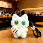 1pc Cute Black Cat Plush Keychain Kawaii Doll Bag Pendant Car Key Ring Charm Soft Stuffed Toy Couple Gift for Women Friends